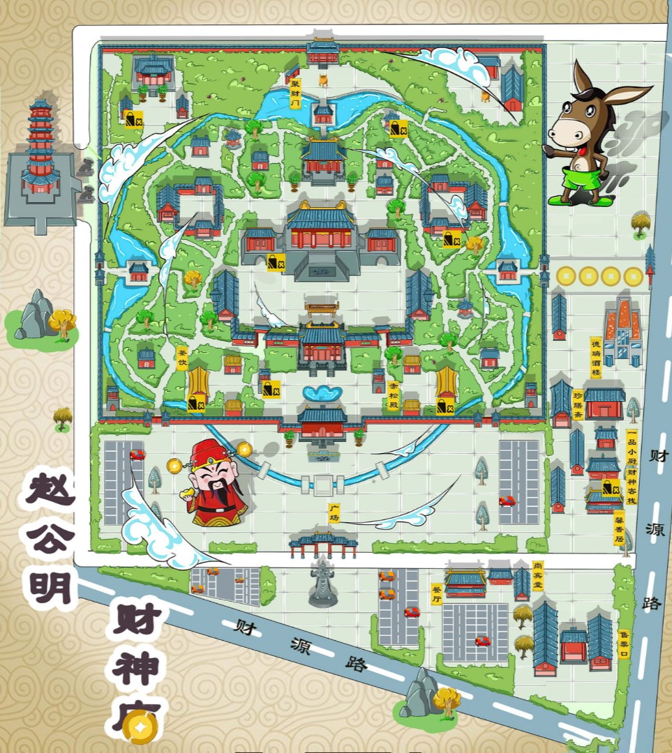 荔浦寺庙类手绘地图